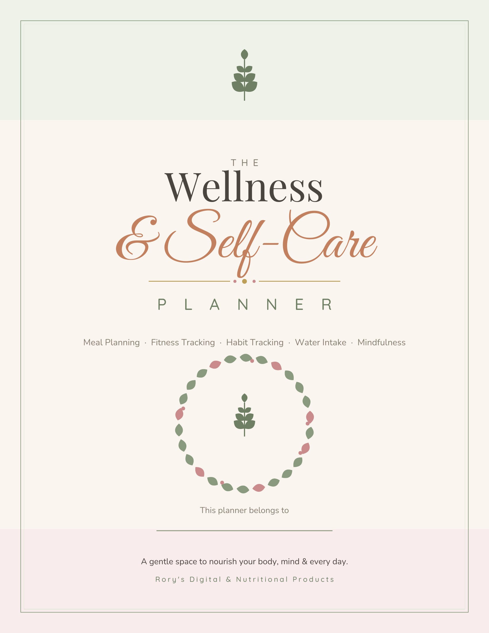 Wellness Self-Care Planner — cover