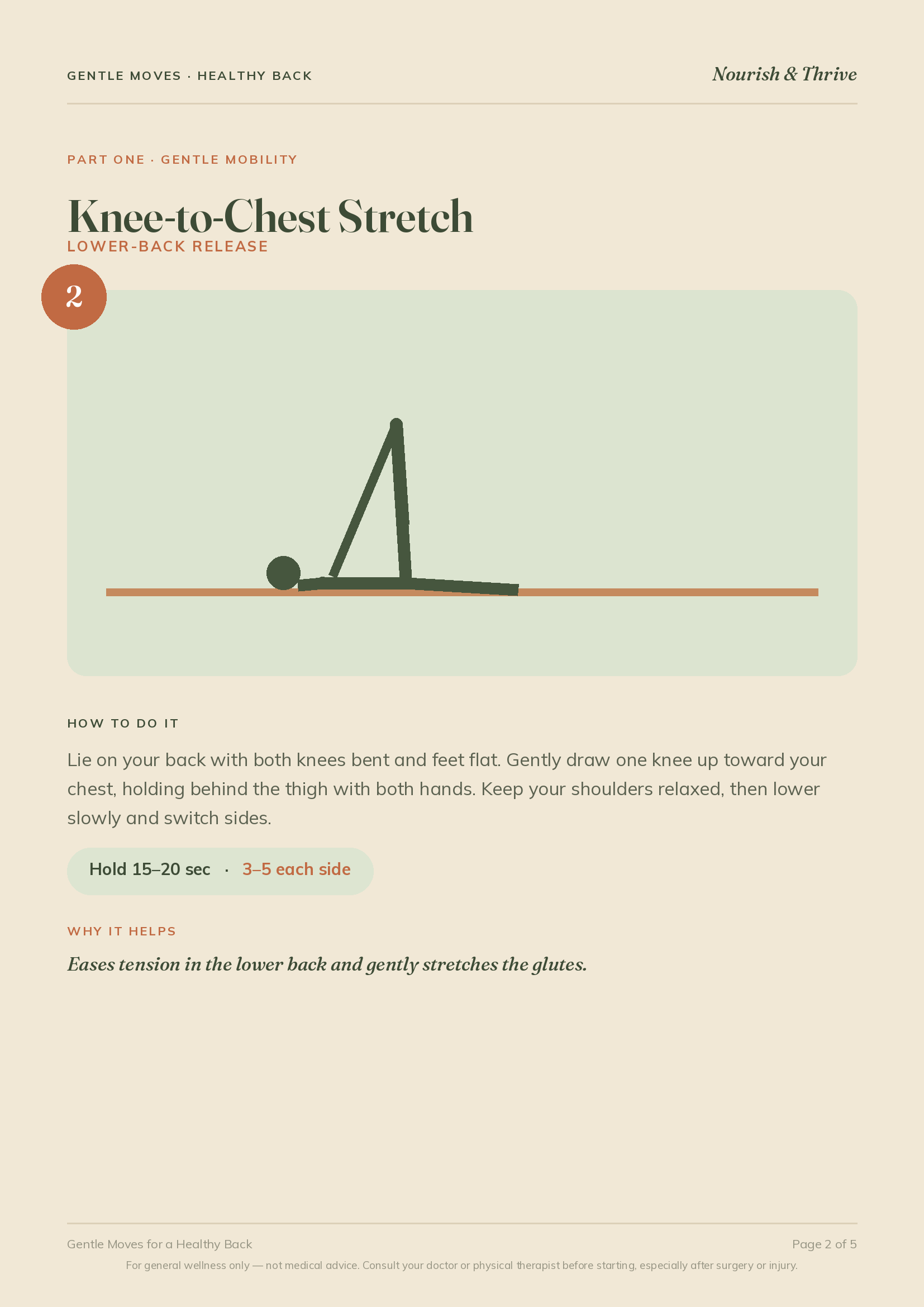 Gentle Moves for Back Health — knee-to-chest stretch