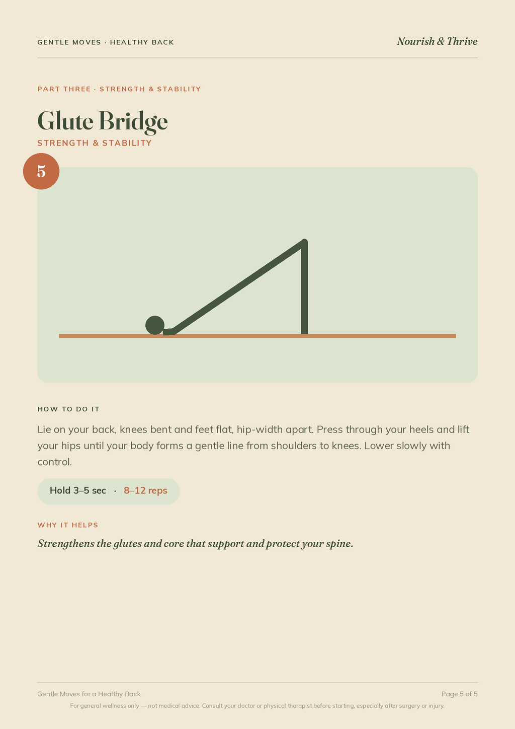 Gentle Moves for Back Health — glute bridge exercise