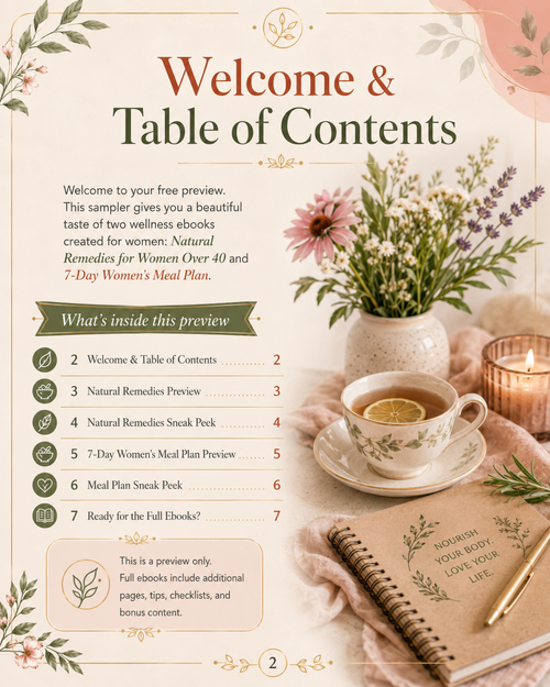 Women's Wellness Preview Collection sample page — a look inside the women's wellness digital guides