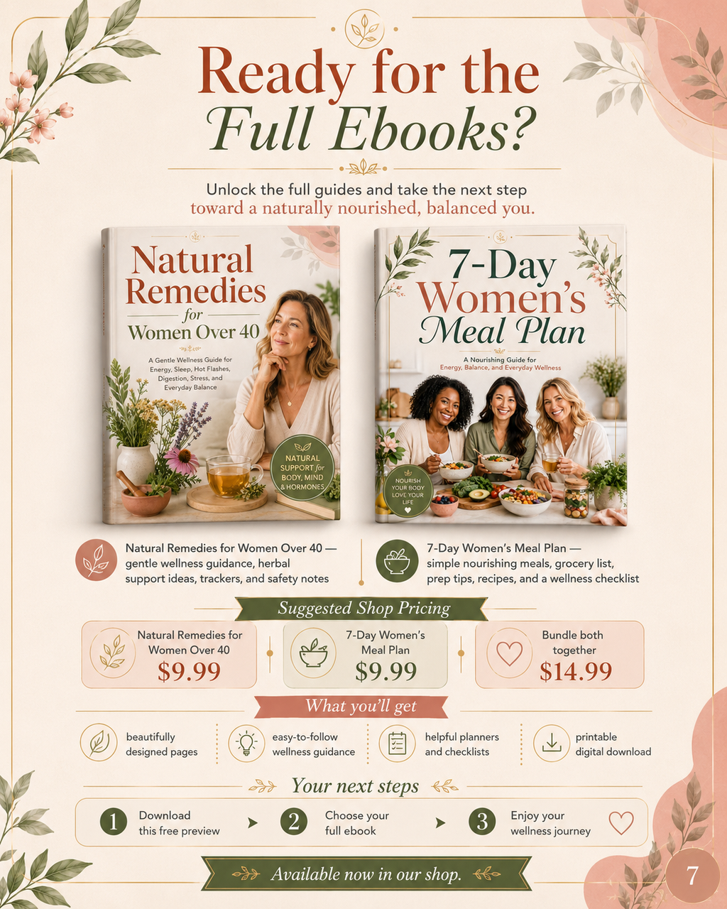 Final preview page of the free Women's Wellness Preview Collection ebook