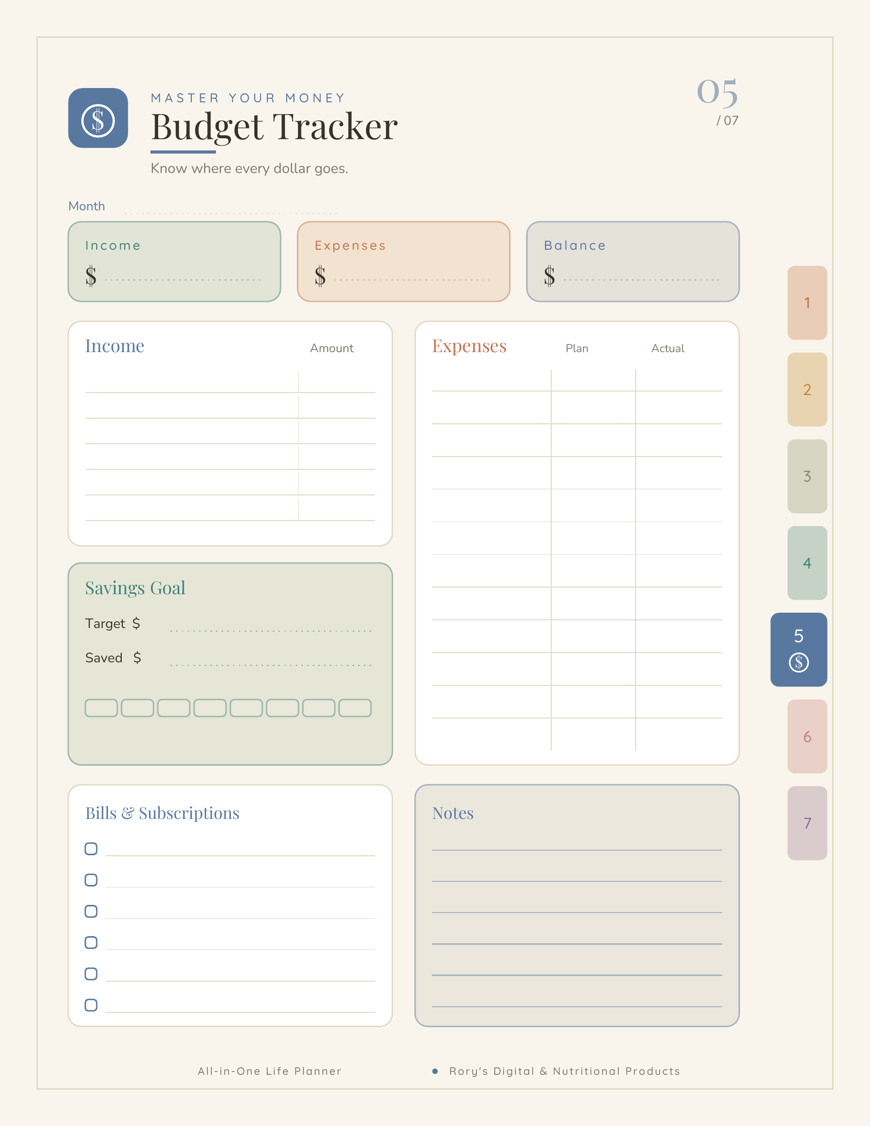 Life Planner — budget tracker