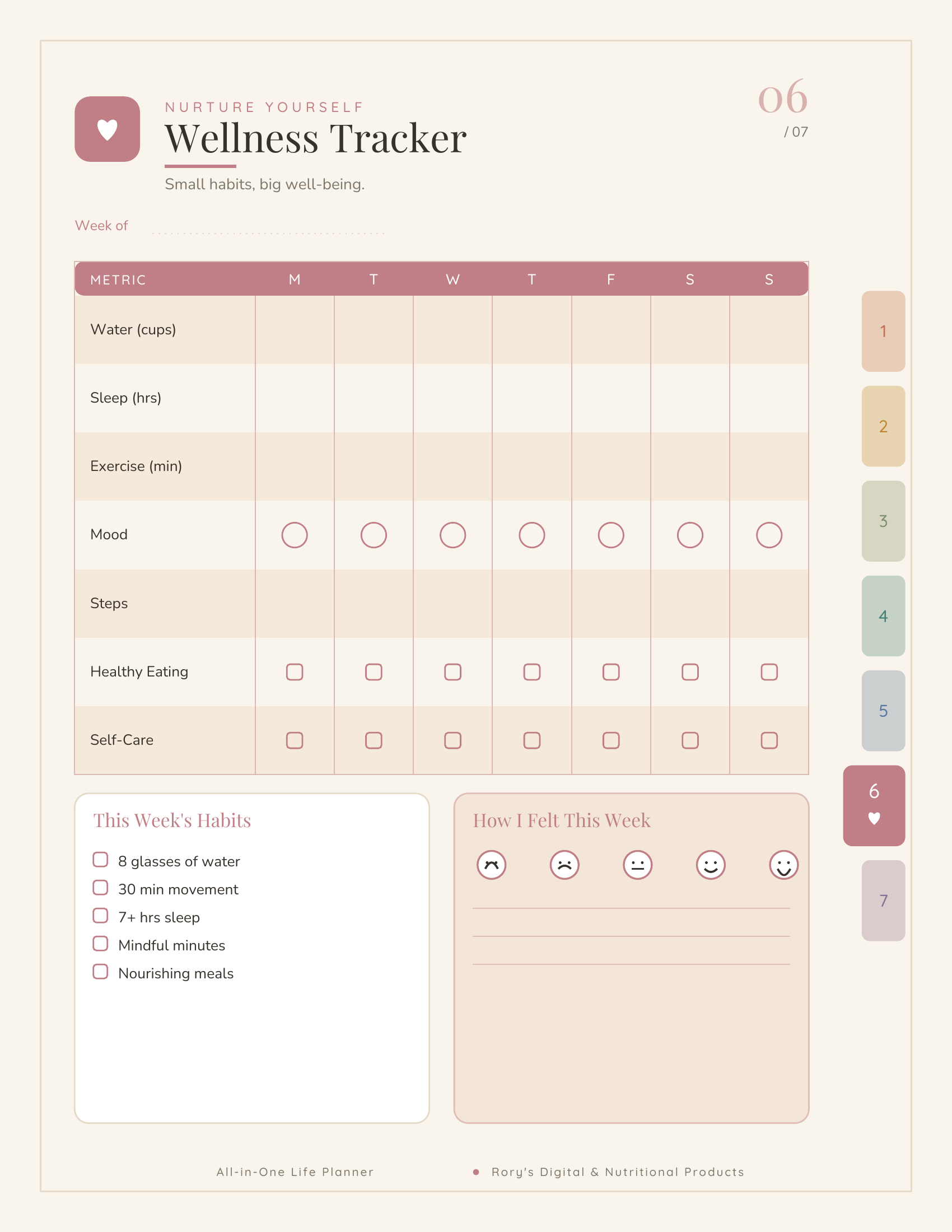 Life Planner — wellness tracker