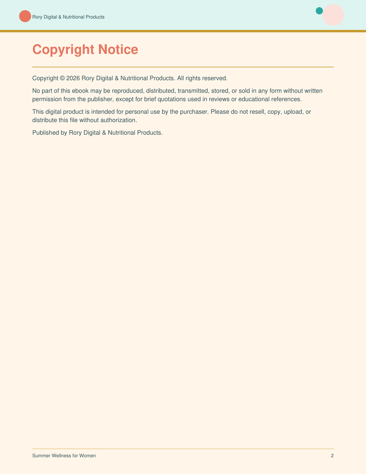 Summer Wellness for Women — page 2