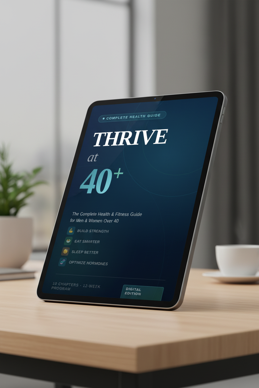 Thrive at 40+ E-Book Cover Mockup